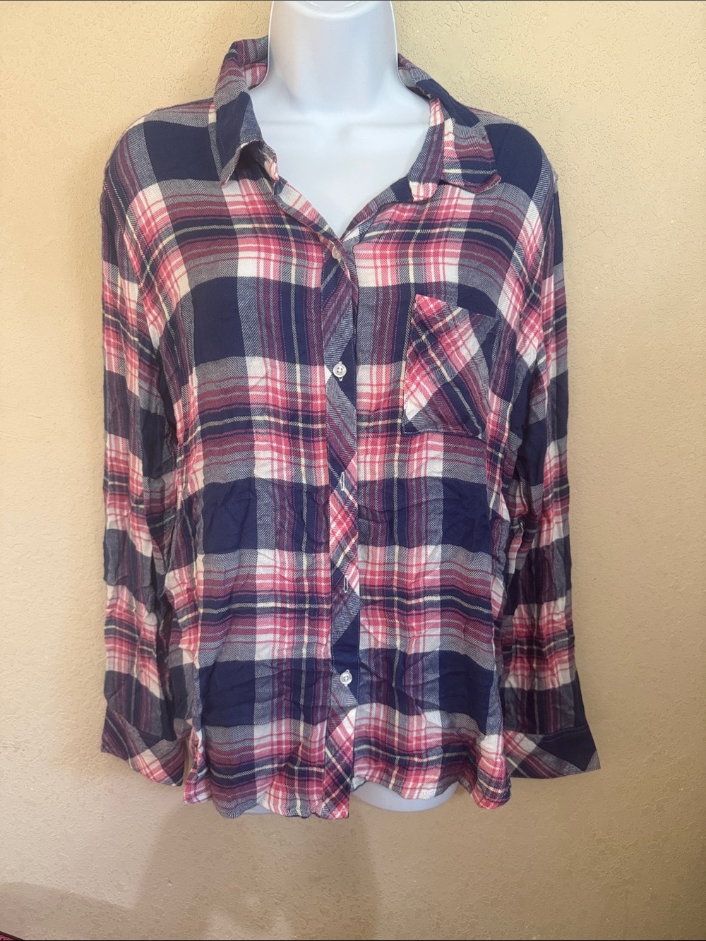 Rails Plaid Button-Down Shirt in Navy and Pink